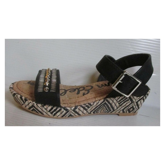 NEW ~ SAM EDELMAN - Cork Sandals w/✨ Gold Metal Studs - Picture 1 of 5
